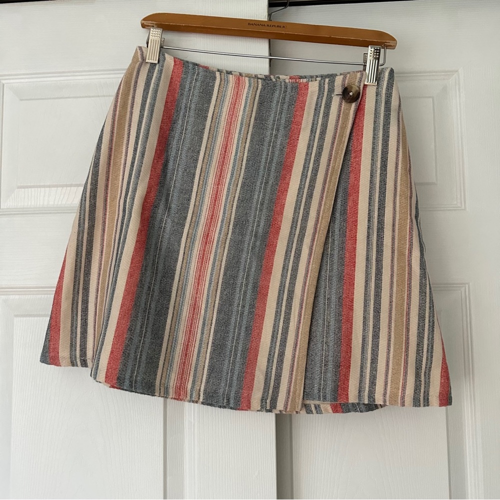 NWT Anthropologie Porridge Striped Wrap Miniskirt